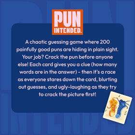 Gouda Games Pun Intended gift box ready for gifting laughs.
