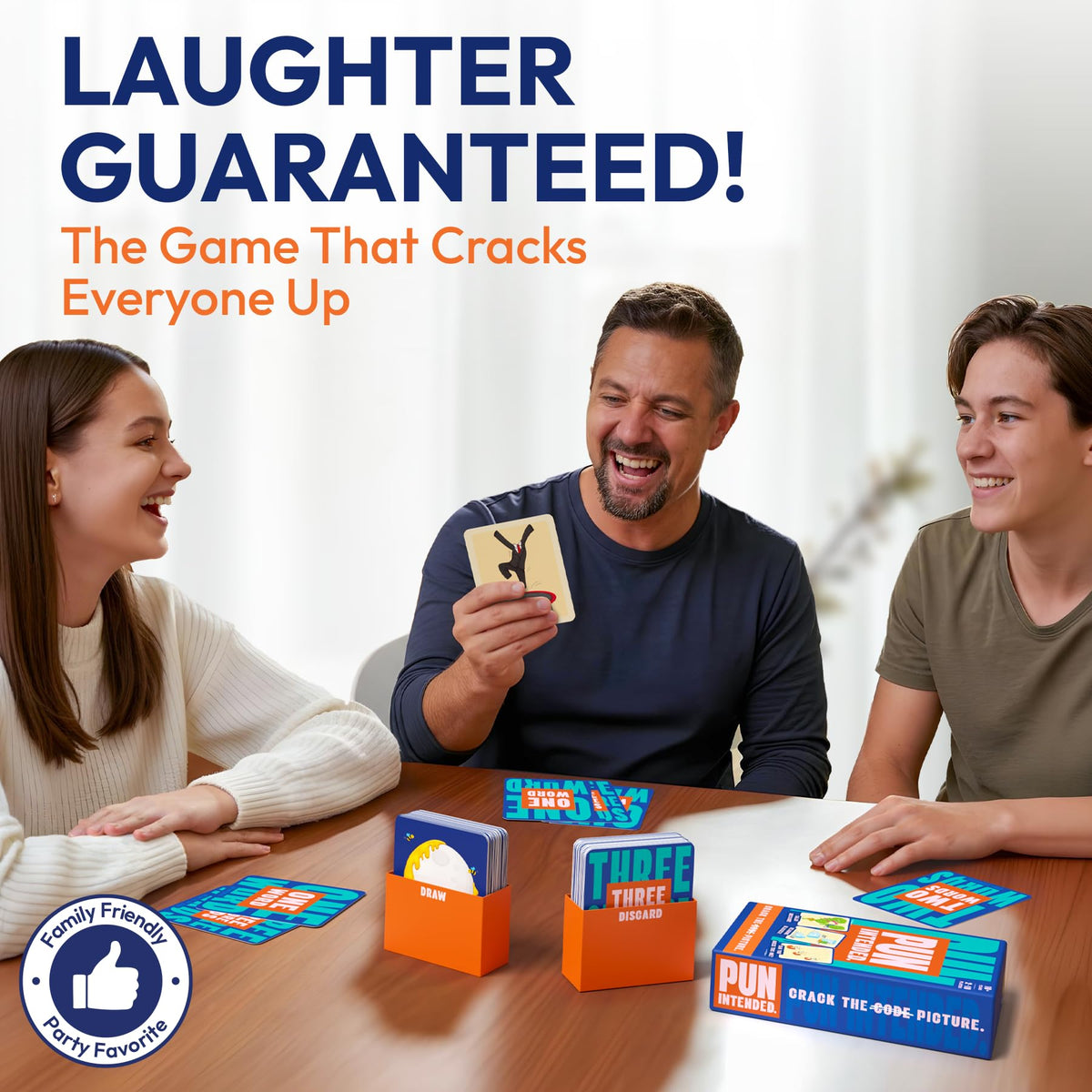 Gouda Games Pun Intended instruction manual opened for easy setup.