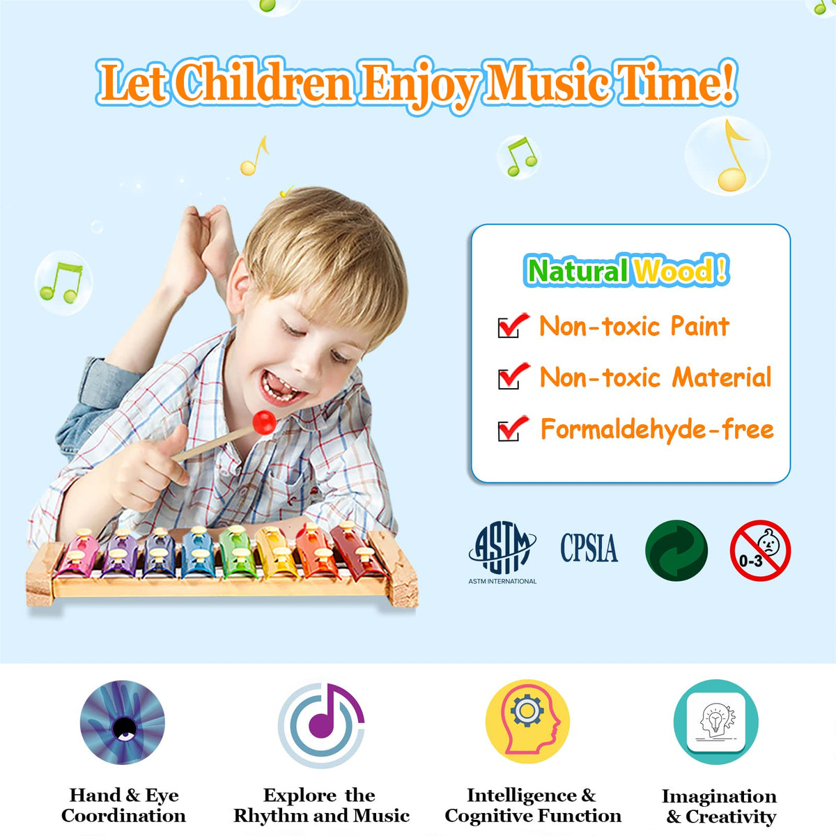 Gouezcc rattle drum pair bright colors spark playful learning