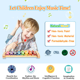 Gouezcc rattle drum pair bright colors spark playful learning