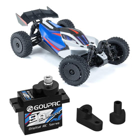 GOUP RC servo kit contents: 9g servo and 20T horn