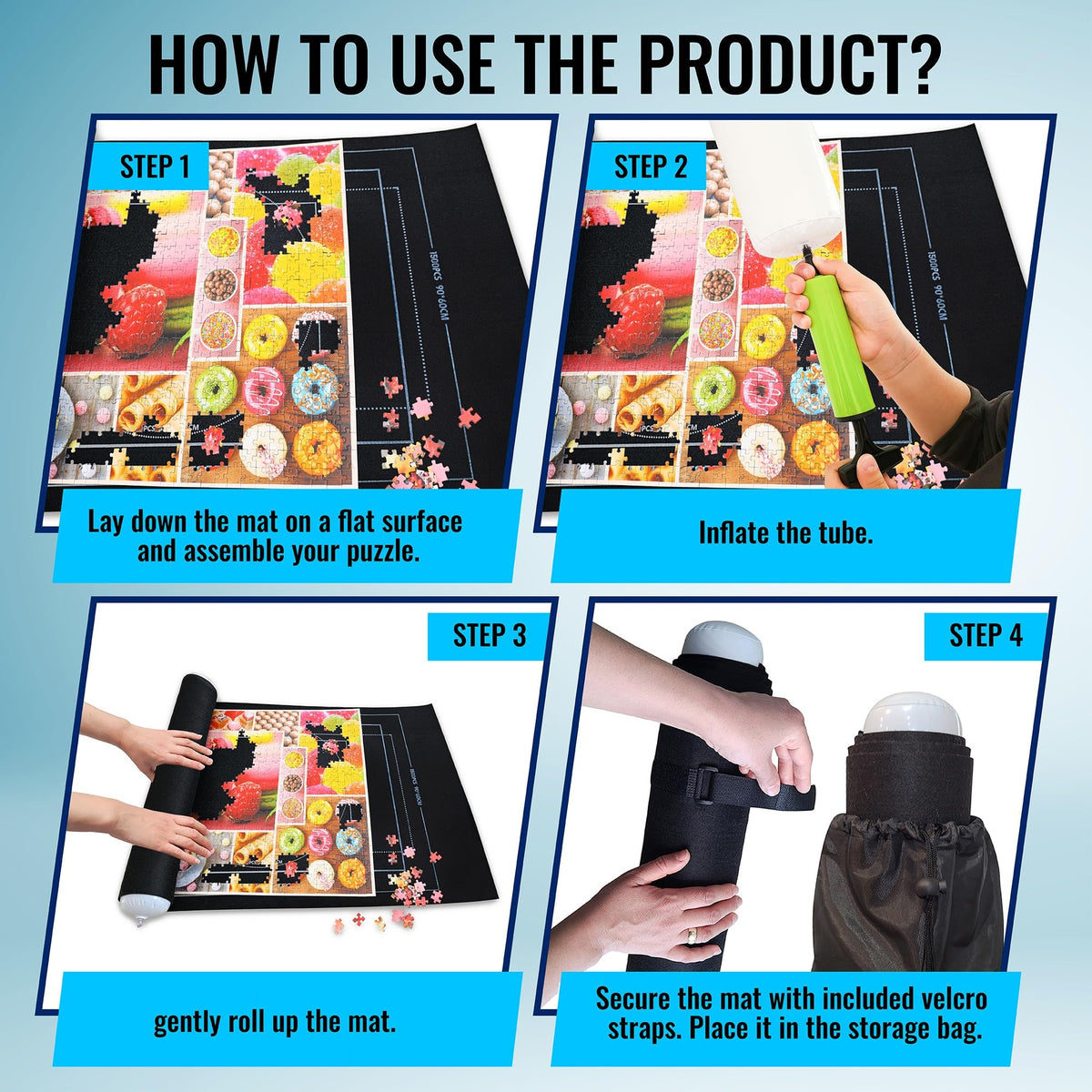 Gourbette high-quality felt surface prevents pieces from slipping.