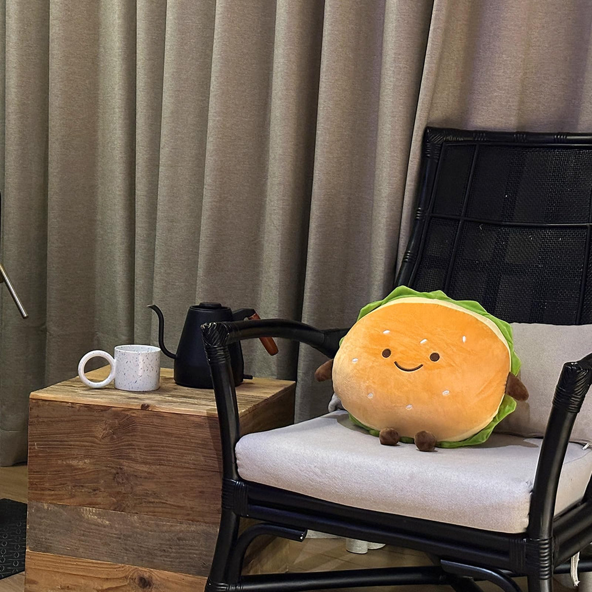 Goylmc hamburger plush advertised vacuum pack for secure shipping