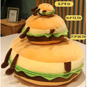 Goylmc hamburger plush care tips showing machine wash guidance