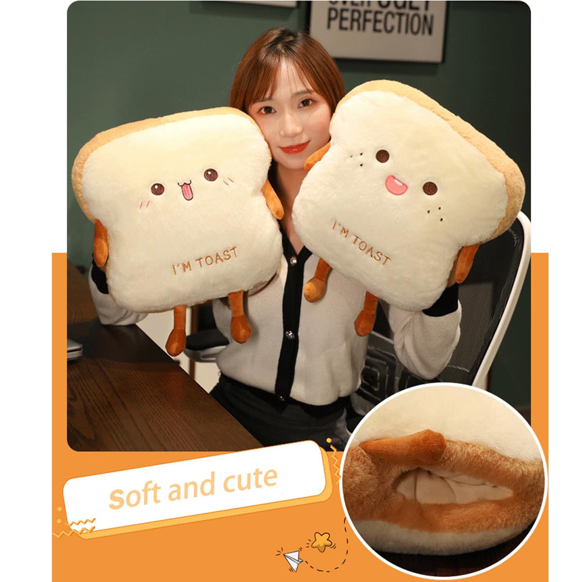 Goylmc Toast Bread Plush Gift Ready communicates versatile gifting for kids and adults.