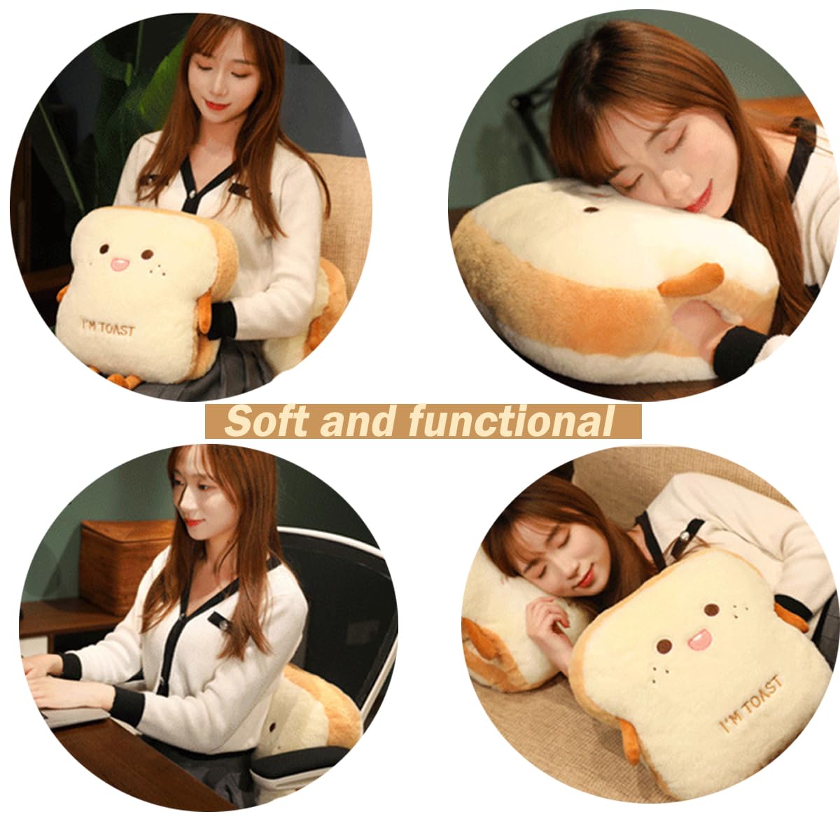 Goylmc Toast Bread Plush Soft Texture highlights gentle squish for relaxing moments.