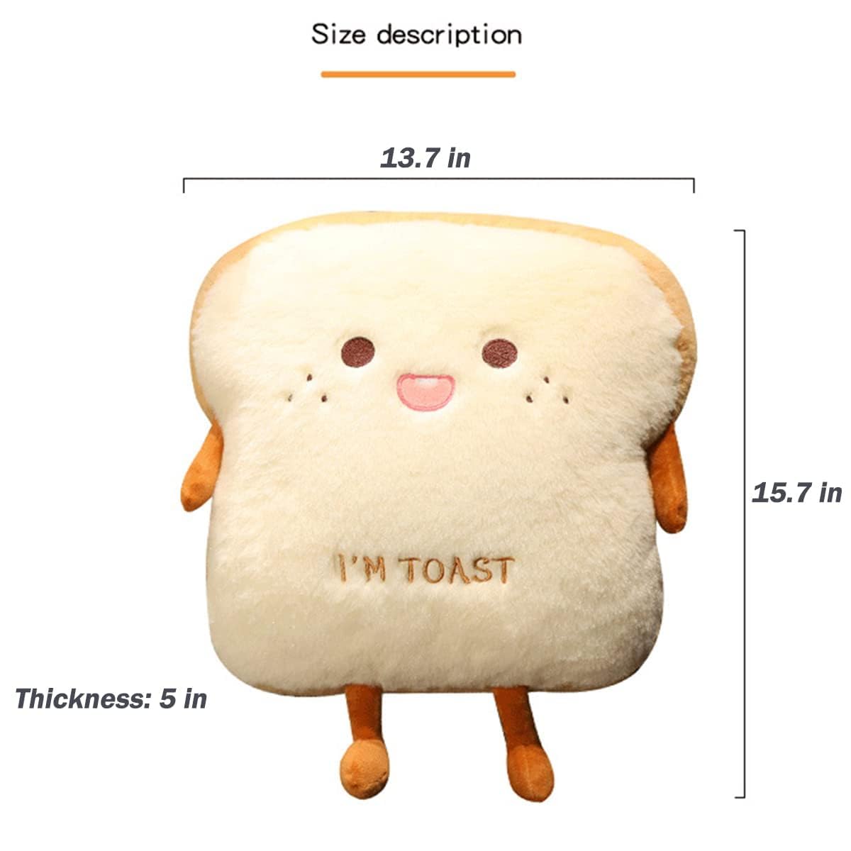 Goylmc Toast Bread Plush Travel Companion stands ready for journeys and visits.