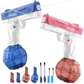GPPNKC electric water gun setup for backyard battle with family-friendly action