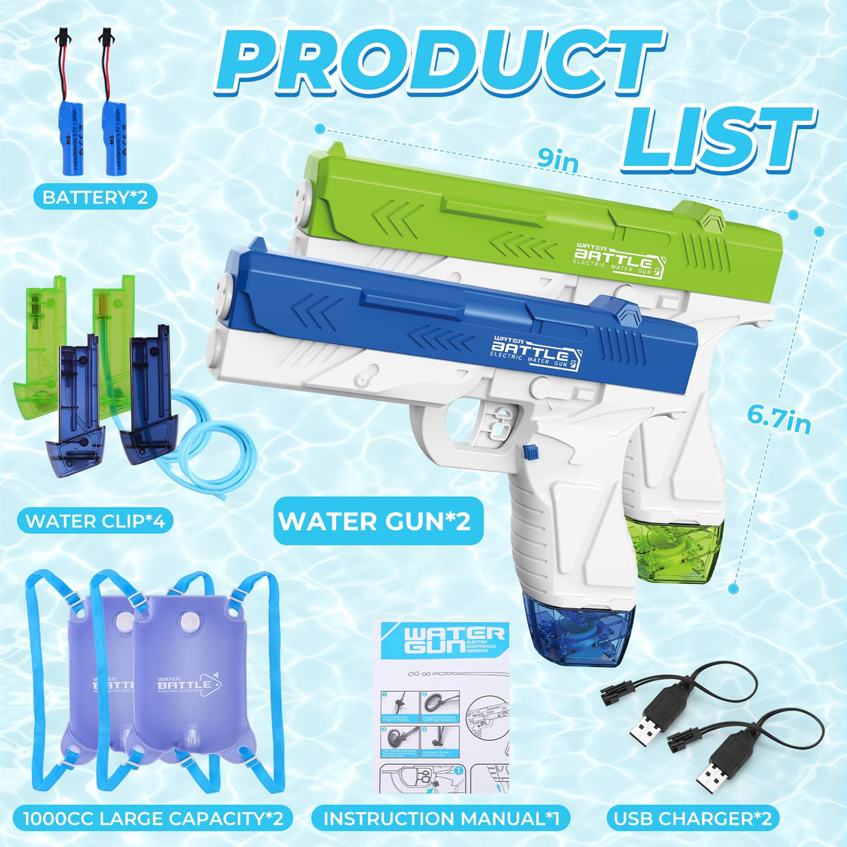 GPPNKC water spray reaching 33 feet for outdoor fun and water battles.