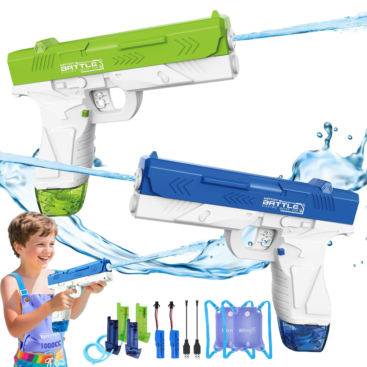GPPNKC ready-to-use set with two guns and quick-change clips.