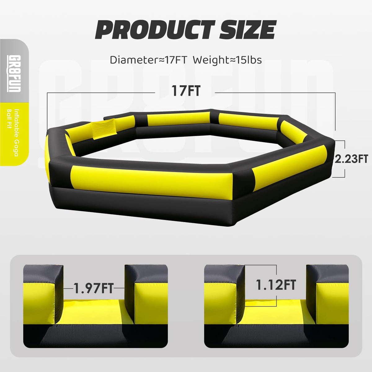 GR8FUN spacious 17ft play area lets 6-10 players enjoy active games outdoors.