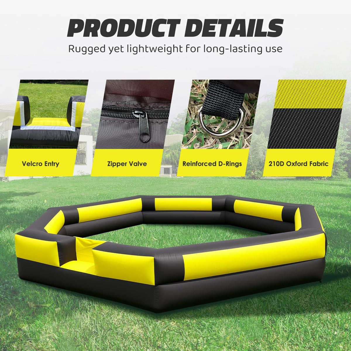 GR8FUN Velcro entrance with grooved design simplifies entry and secure closure.