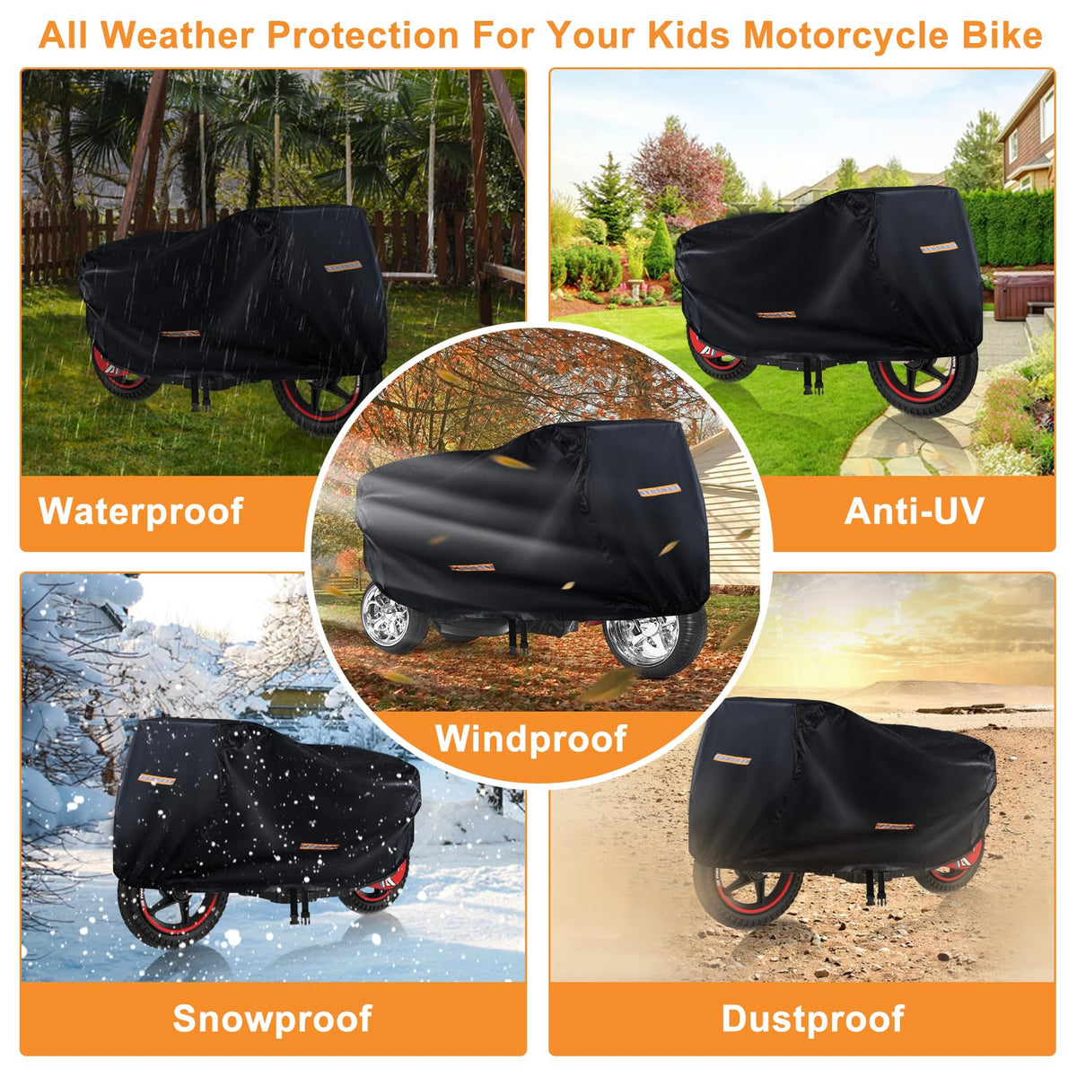 GRABADO heavy-duty 420D cover shields children's bike from scratches