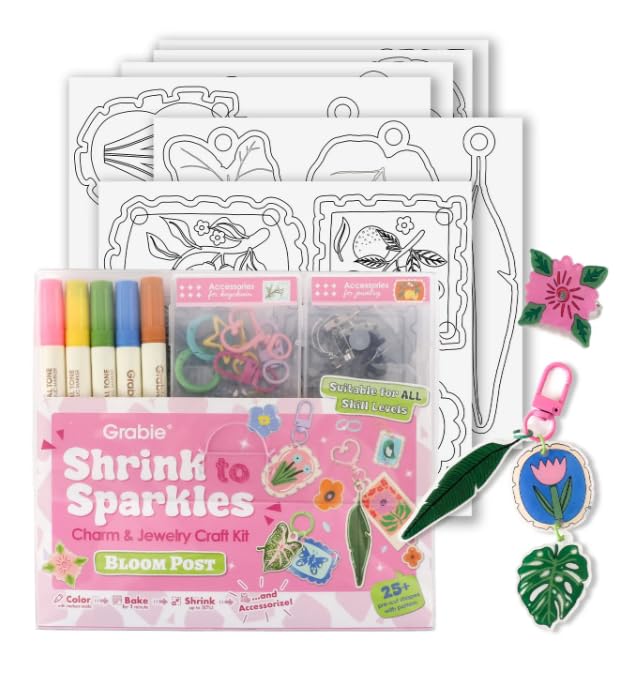 Grabie Bloom Post pre-cut shapes for quick, mess-free shrink art projects.