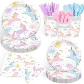 GrabnGoParty unicorn plates 9in for festive meals and easy cleanup