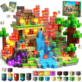 GraceDuck 200-pcs magnetic blocks on a table, encouraging imaginative play with color variety.