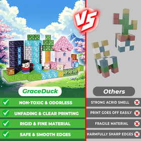 GraceDuck 200-pcs magnetic cubes showcase vibrant colors ideal for color recognition and creativity.