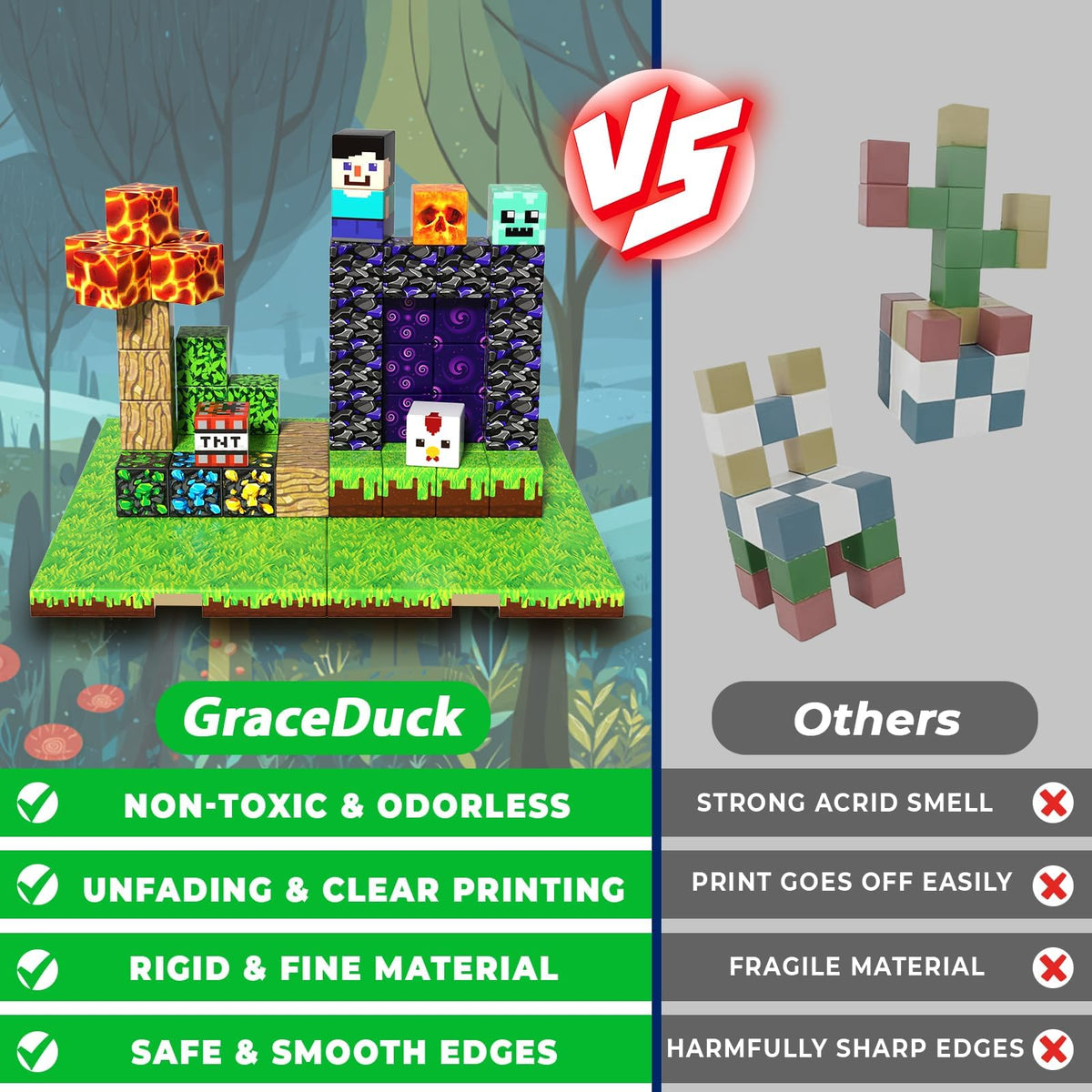 GraceDuck ABS blocks with rounded edges for safe toddler play