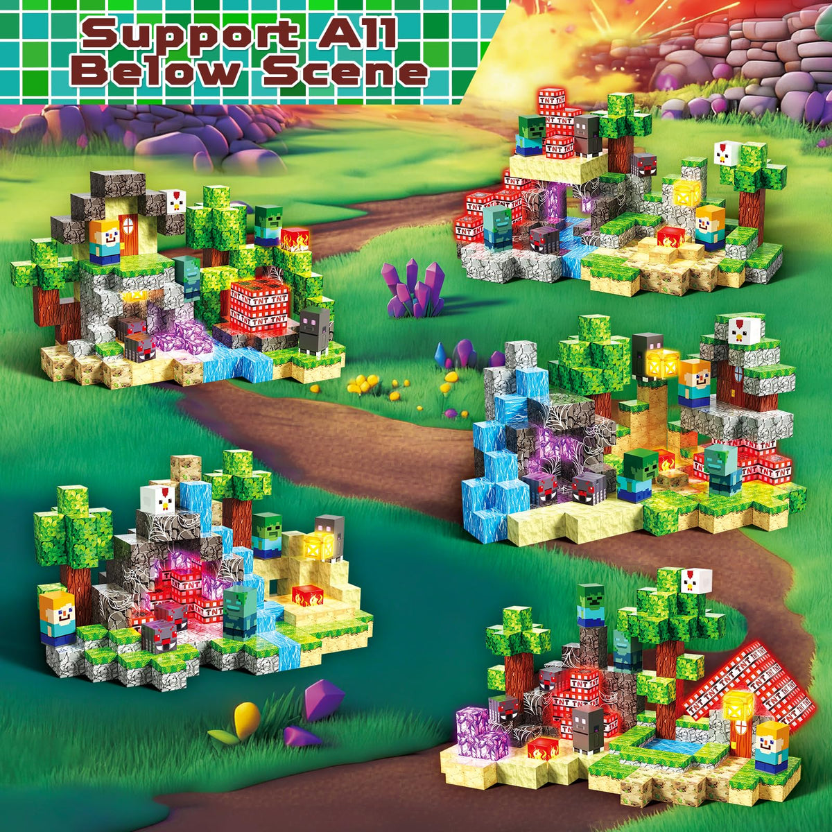 Child builds with GraceDuck blocks, highlighting teamwork and creative construction.