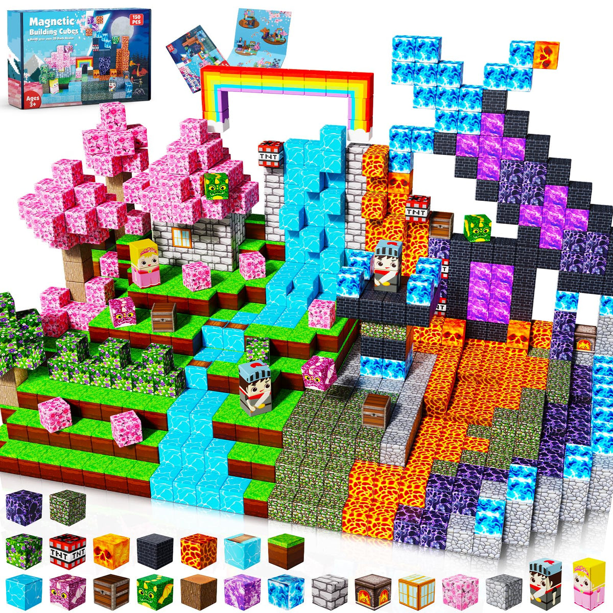 GraceDuck Dark Forest Castle with 150 magnetic cubes sparks imaginative castle-building play