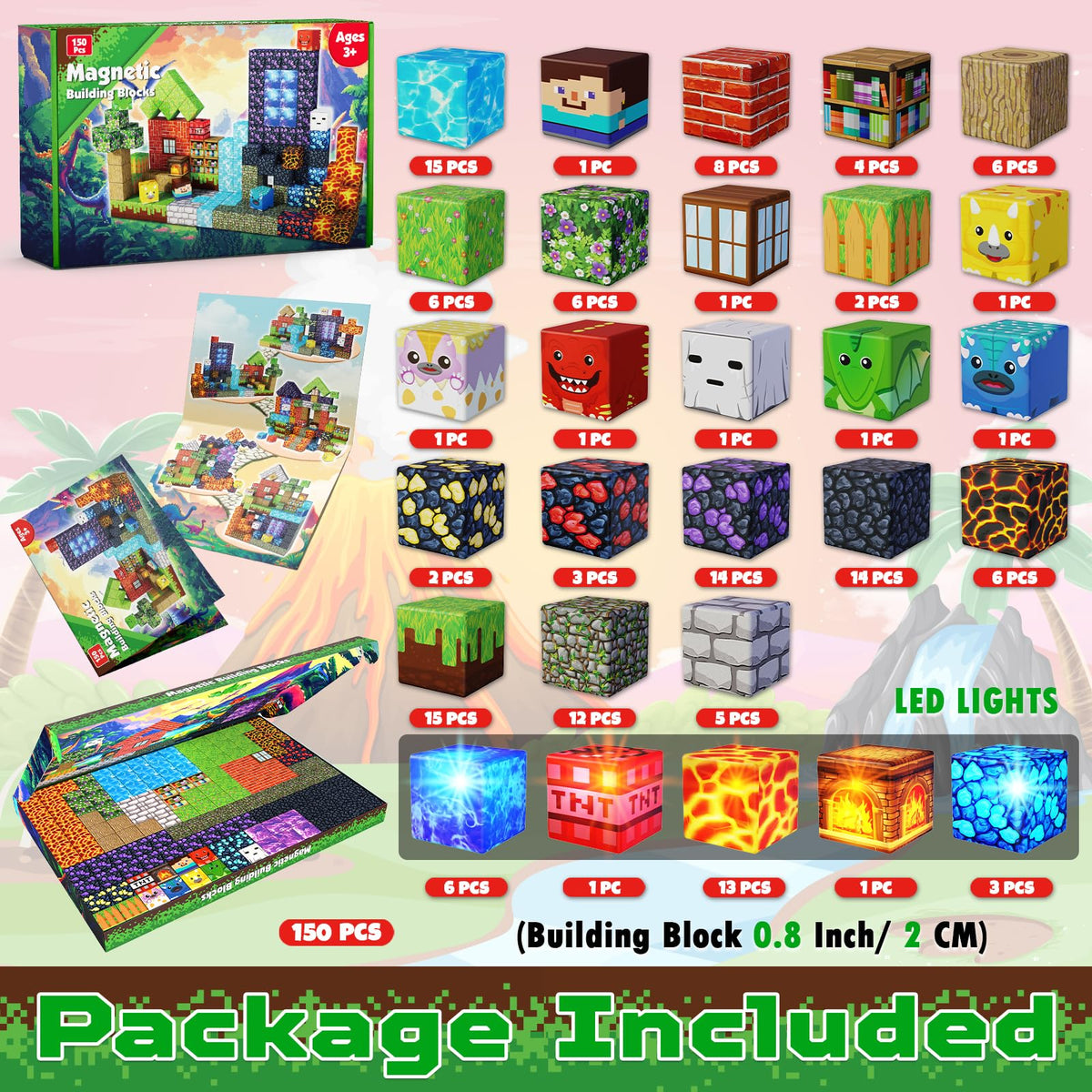 GraceDuck LED light-up blocks illuminate castle builds for engaging night play