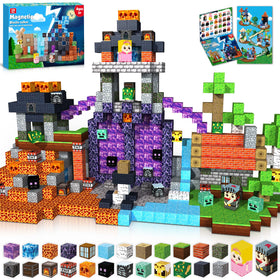 GraceDuck magnetic blocks form the dark hell forest castle for imaginative building.