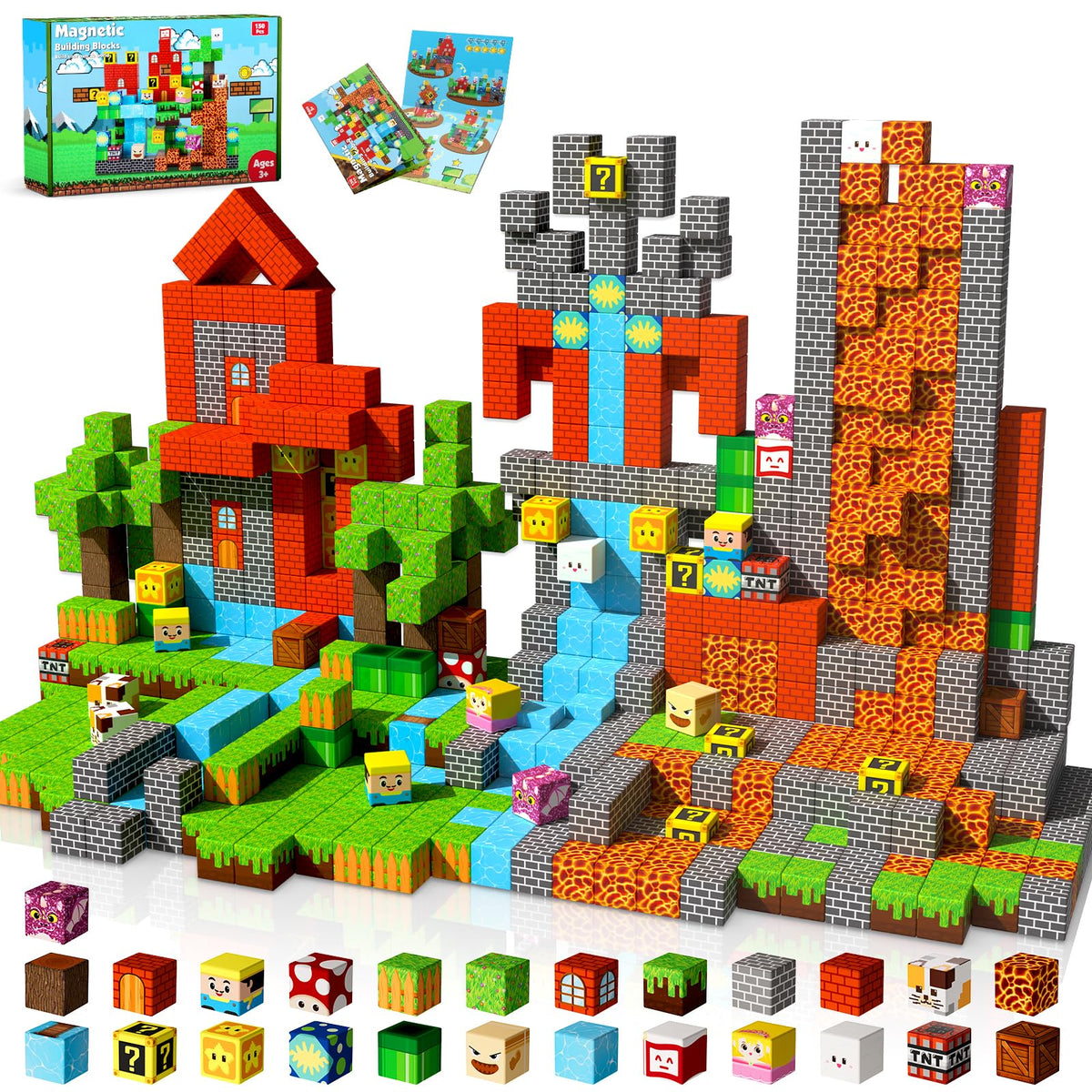 GraceDuck magnetic blocks enable colorful castle build for creativity