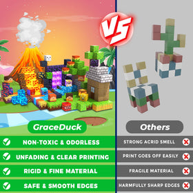 GraceDuck safe durable ABS cubes with rounded edges for toddlers.