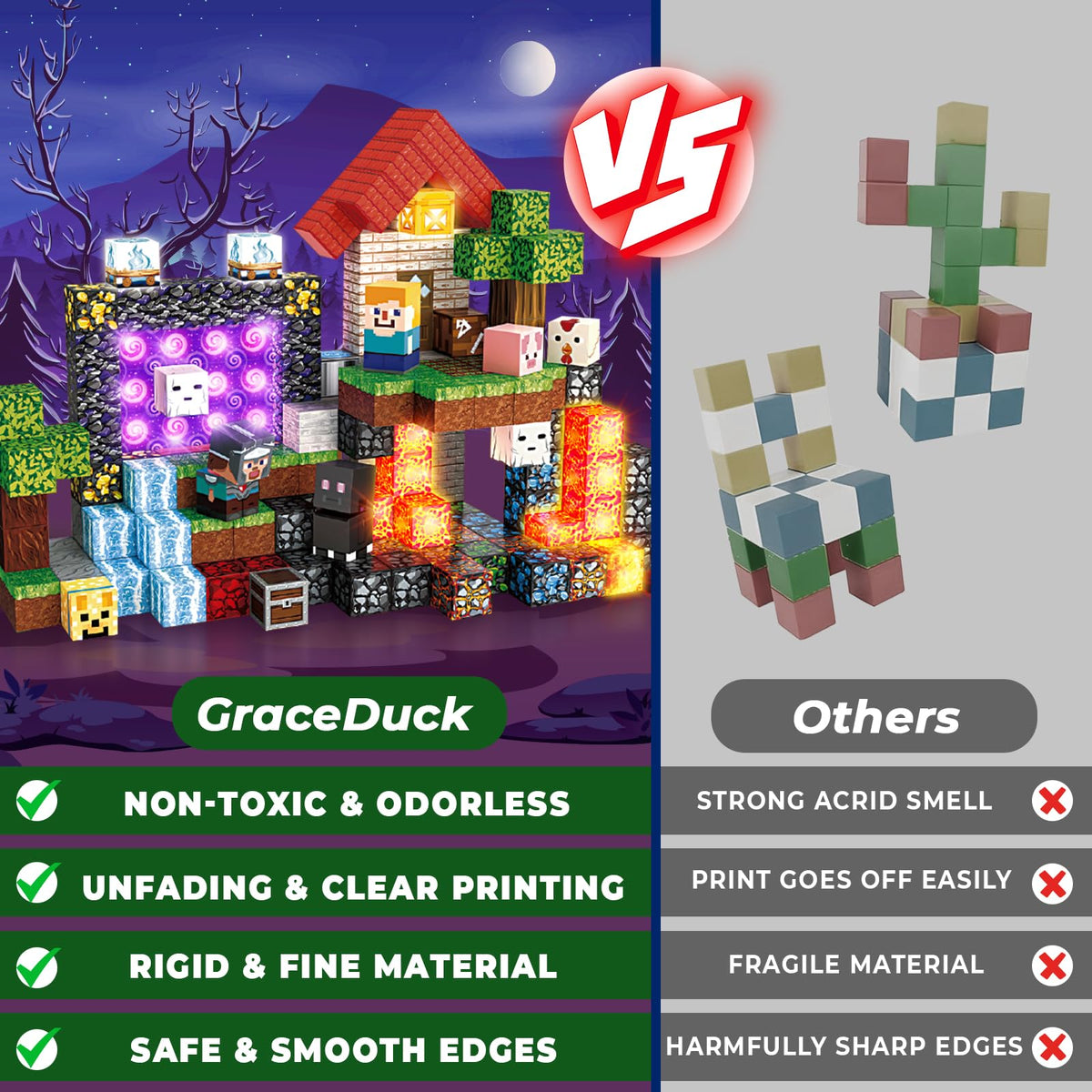 GraceDuck safety-rounded edges help kids handle blocks with confidence.