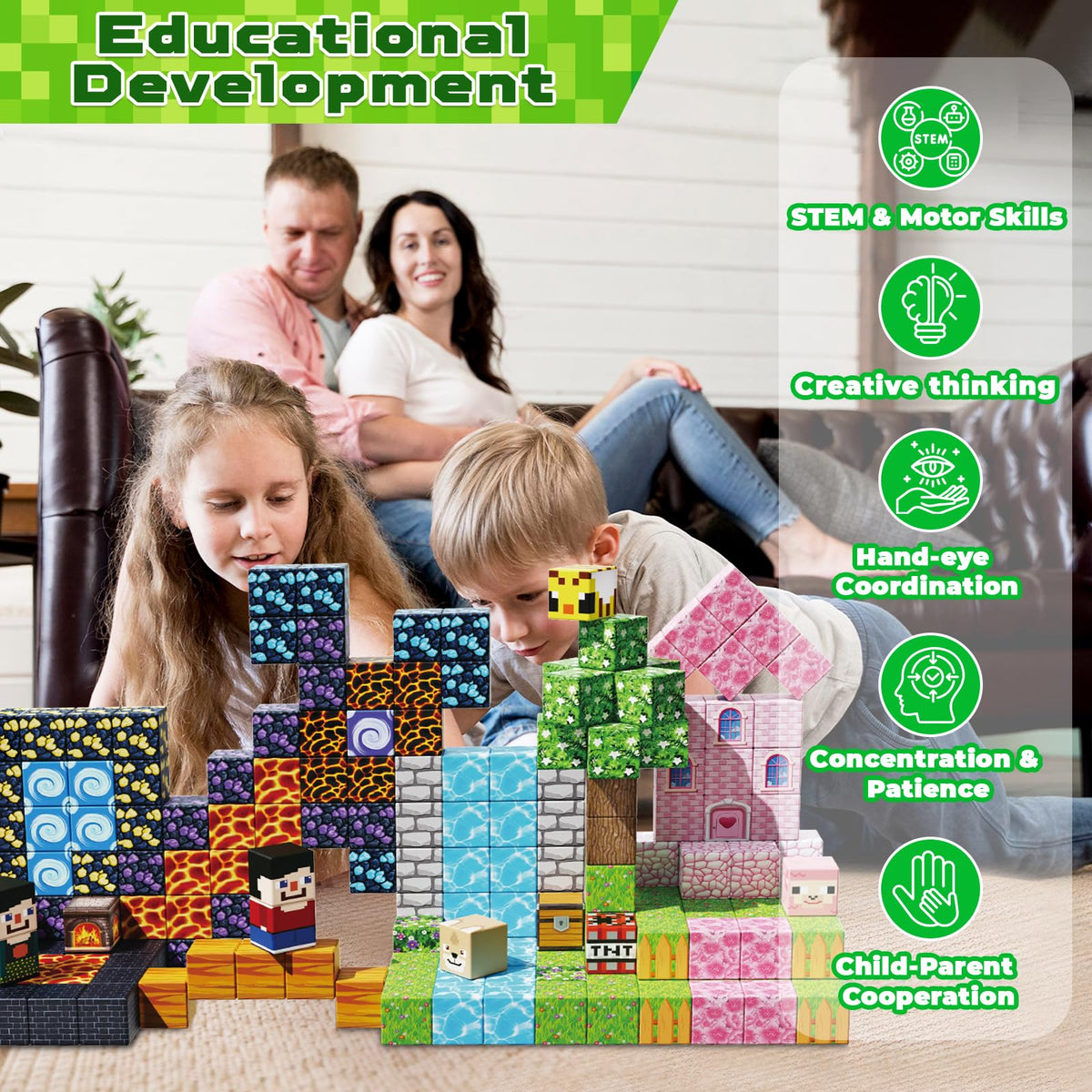 GraceDuck STEM blocks support open-ended learning and steady focus while kids imagine builds.