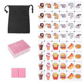 GRACIAS mahjong tiles pink animal patterns for family game nights