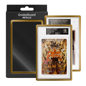 GradedGuard metallic matte gold frame case protecting BGS slabs from scratches