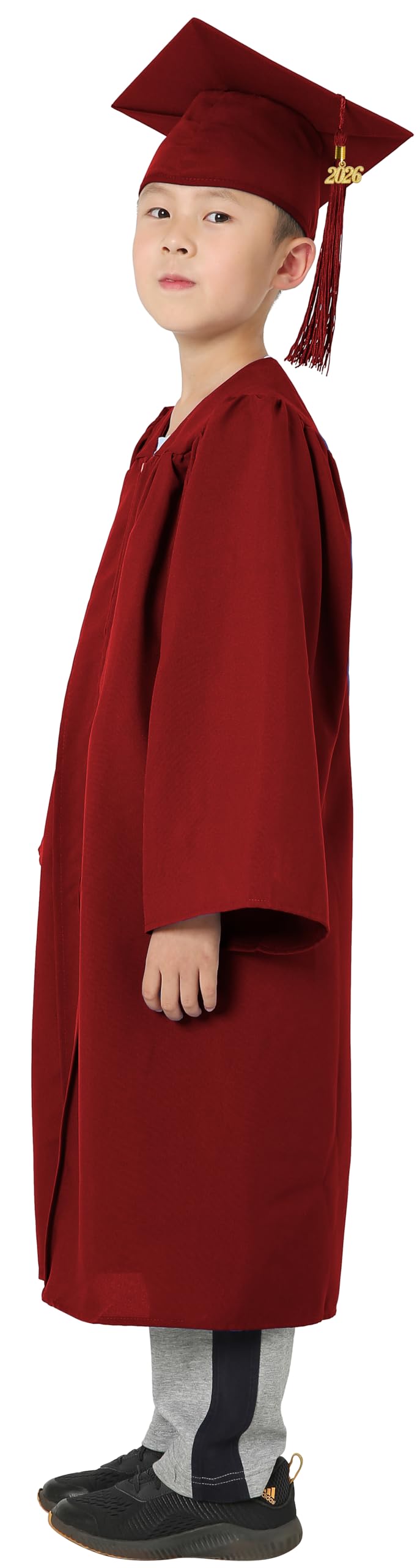 GraduatePro kindergarten graduation gown matte maroon highlighting breathable fabric.