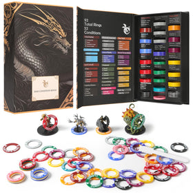 Grajar 52 DND condition rings laid out for quick status tracking during gameplay