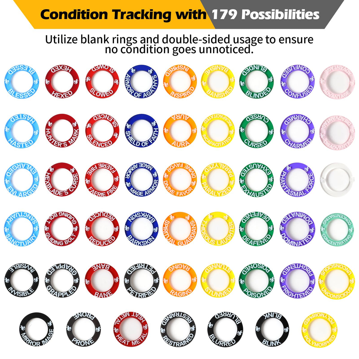 Grajar customizable blank rings showing back-writing for notes and reuse