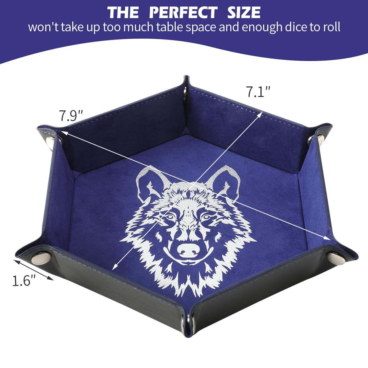 Grajar DND dice tray with Dragon pattern, great for immersive RPG sessions.