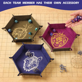Grajar DND dice tray with Owl pattern, precise rolling and storage.