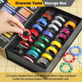 Grajar draconic tome storage box with labeled foam slots