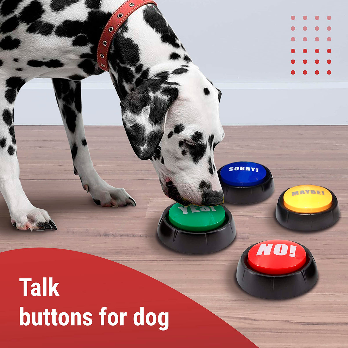 Granatan sorry button 4-pack adds polite acknowledgement during activities.