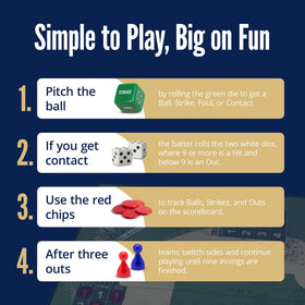 Grandma Smiley's Baseball Board Game rule book opened for basic and advanced plays.