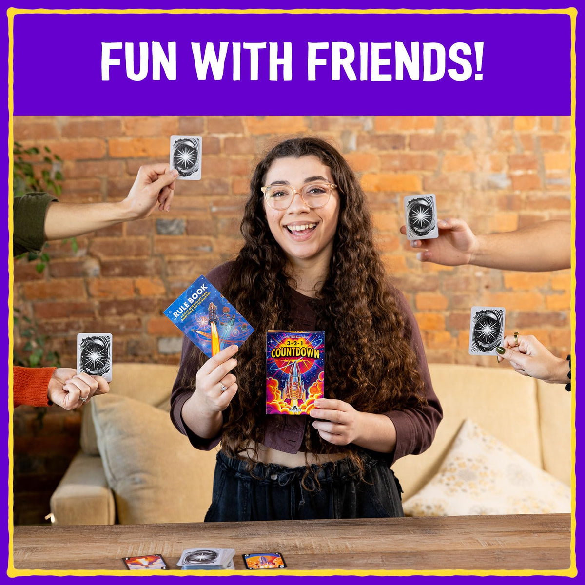 Family game night shot emphasizes inclusive fun for all ages