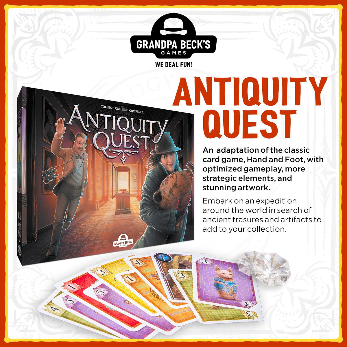 Grandpa Beck's Games Antiquity Quest artifact treasures ready for world-spanning exploration.