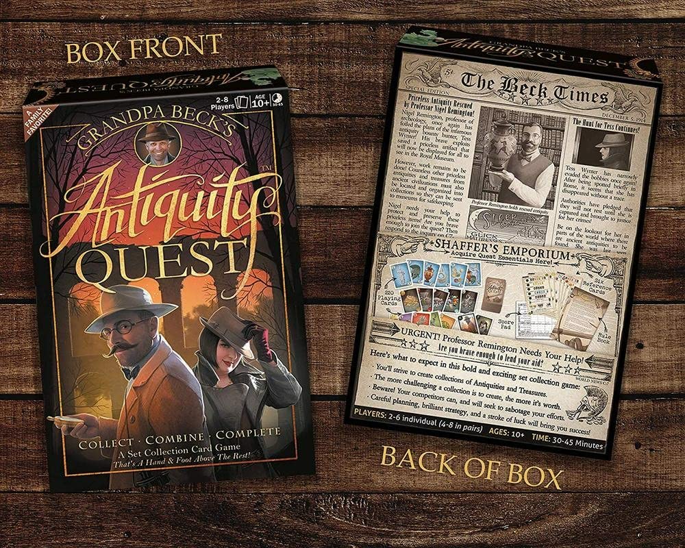 Grandpa Beck's Games Antiquity Quest collection board ready for strategic play and planning.