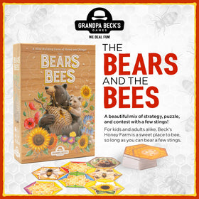 Grandpa Beck's The Bears and The Bees bees and flowers cards on the table