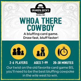 Grandpa Beck's Whoa There Cowboy players bluff and laugh around the table.