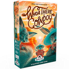 Grandpa Beck's Whoa There Cowboy box opened with cards ready for play.