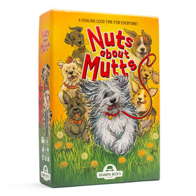 Grandpa Beck's Nuts About Mutts cards spread with colorful dog art for lively play