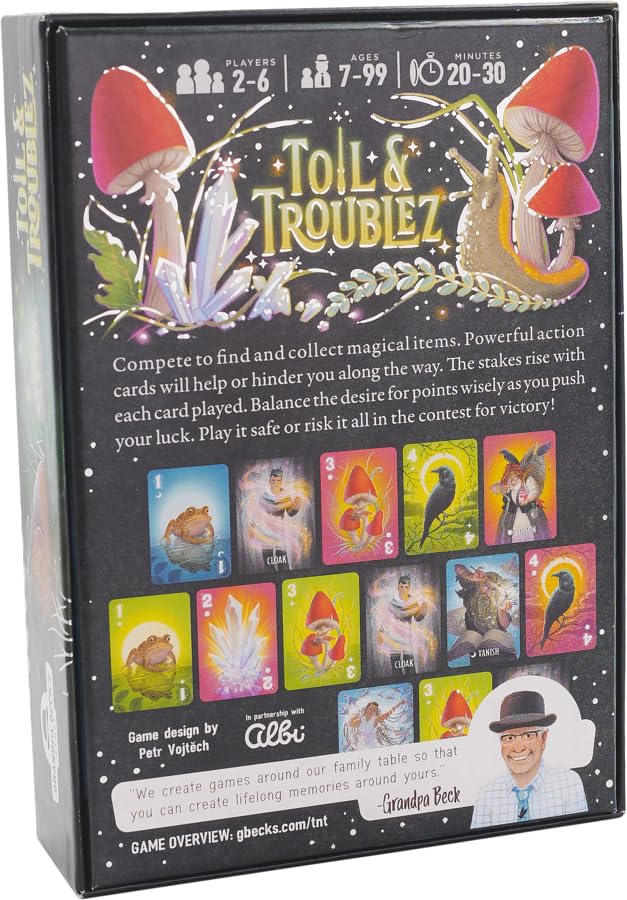 Age 7+ indication with Toil & Troublez box design
