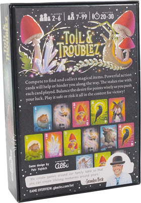 Age 7+ indication with Toil & Troublez box design