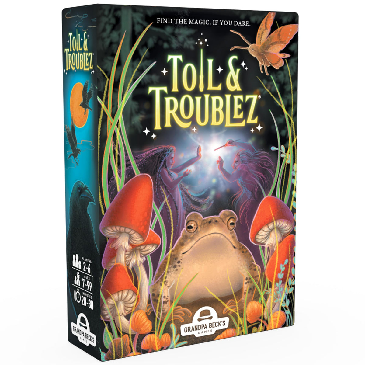 Grandpa Beck's Toil & Troublez box front ready for family game night